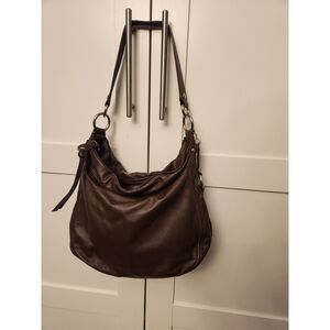 COACH Zoe Large Chocolate Brown Leather Hobo Shoulder Bag F14706
